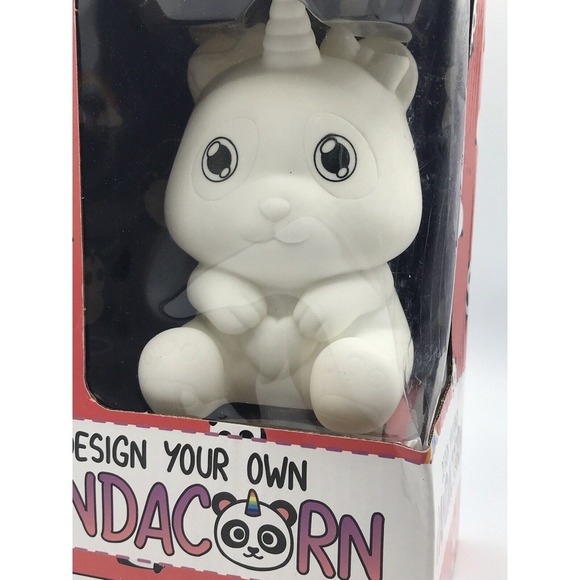 Design Your Own Pandacorn Panda Unicorn w/ Sticker Gems Markers Paints Brush NEW - Picture 3 of 3